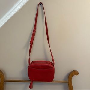 Cuyana red mini tassel bag